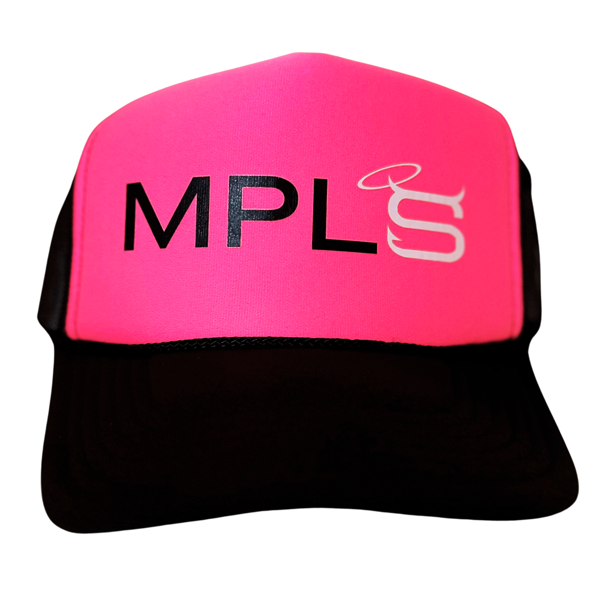 Saloon Hat by Fryed Candy - Pink and black cap with 'MPLS' logo on a white background